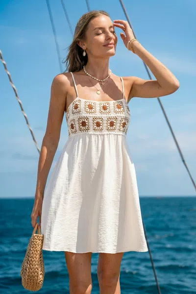 Cupshe Desert Escape Beige Cover-up Mini Dress In White