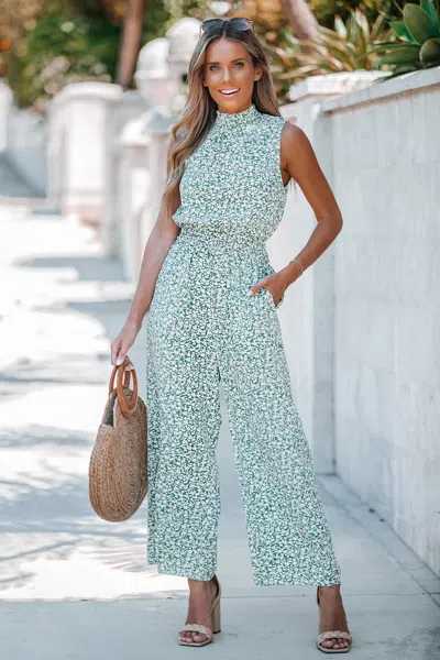 Cupshe Ditsy Floral Sleeveless Smocked Jumpsuit