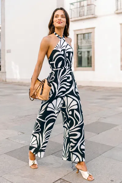 Cupshe Dockside Drive Tropical Jumpsuit In Black
