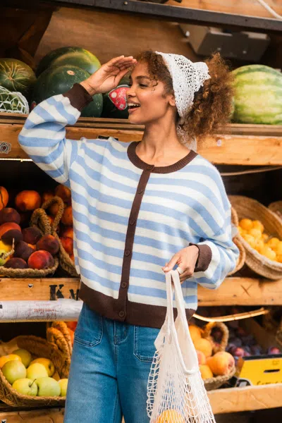 Cupshe Down Time Striped Cardigan In Blue