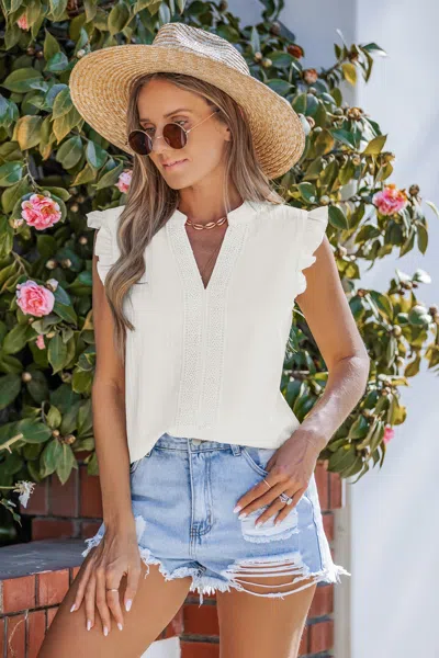 Cupshe Dreamy Ruffles White Top