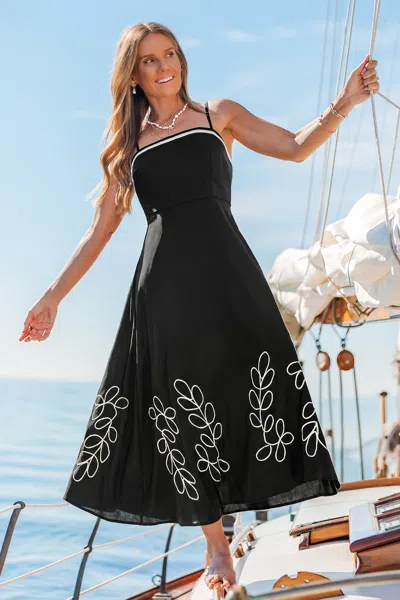 Cupshe Drizzle Abstract Maxi Dress In Black