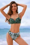 Cupshe Dusty Blooms Floral Bikini Set In Green