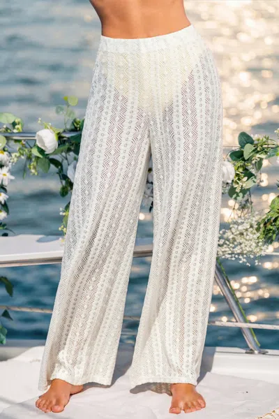 Cupshe Easy Living Beige Cover-up Pants In White