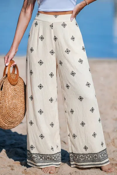 Cupshe Easy Living Ornate Pants In White