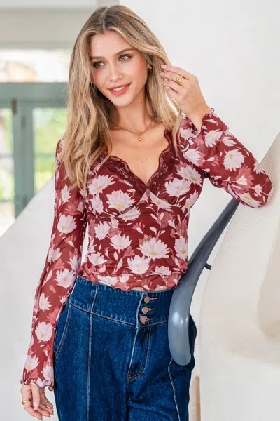 Cupshe Eileen Floral Top In Red