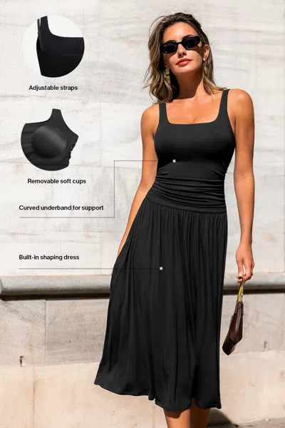 Cupshe Element Of Surprise Black Shapewear Midi Dress
