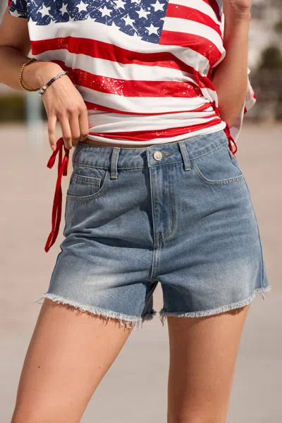 Cupshe Endless Days Americana Denim Shorts In Blue