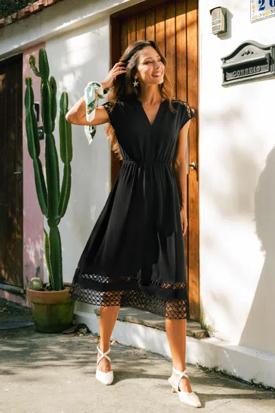 Cupshe Endless Nights Black Midi Dress