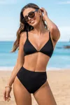 Cupshe Everyday Edit Black Bikini Set In Black