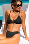 Cupshe Extra Glitter Black Bikini Set In Black