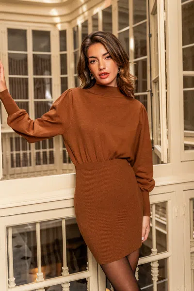Cupshe Fall Flirt Orange Sweater Dress