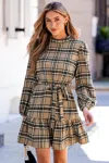 Cupshe Fall In Love Plaid Mini Dress In Multi