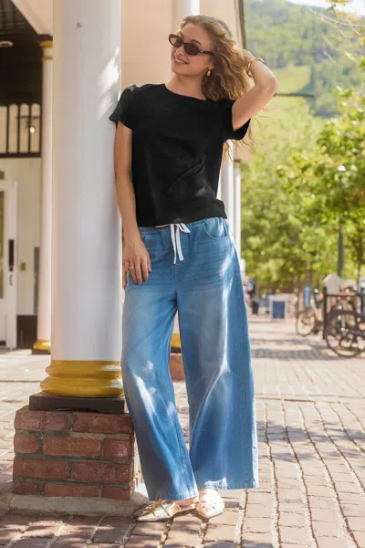 Cupshe Falling Leaves Dark Wash Jeans In Blue