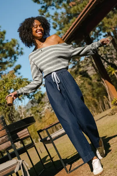 Cupshe Fashionably Late Dark Wash Jeans In Blue