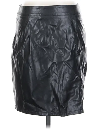 Pre-owned Cupshe Faux Leather Skirt In Black