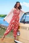 Cupshe Feel The Groove Paisley Jumpsuit In Red