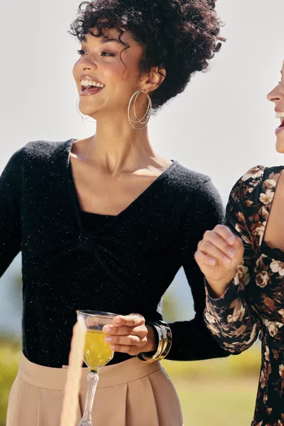 Cupshe Feel The Love Black Sweater