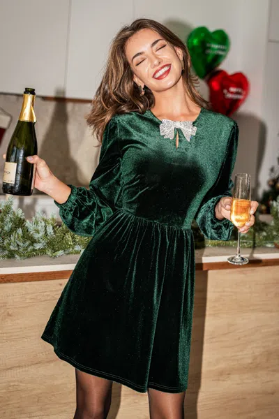 Cupshe Festive Fling Green Mini Dress