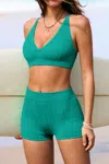 Cupshe Finish Line Green Bikini Set