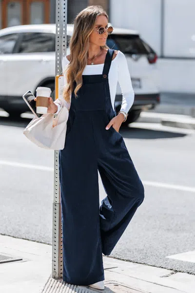 Cupshe Fireside Fun Blue Jumpsuit