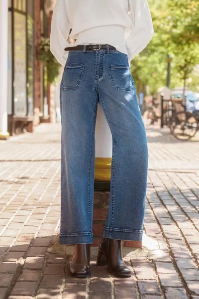 Cupshe Fireside Plans Dark Wash Jeans In Blue