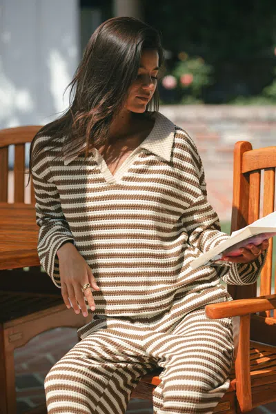 Cupshe First Draft Striped Top In Brown