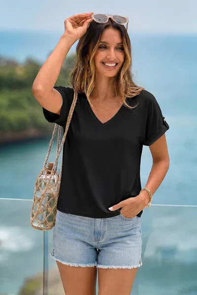 Cupshe First Light Feeling Black Tee In Multi