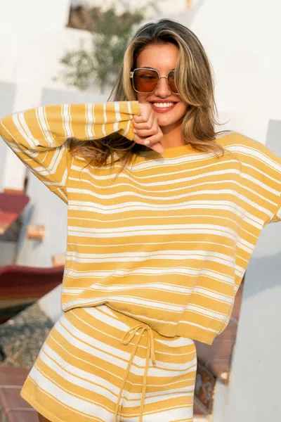 Cupshe First Take Striped Sweater In Yellow