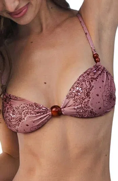 Cupshe Floral Beaded Bikini Top In Multi