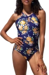 CUPSHE CUPSHE FLORAL TUMMY CONTROL ONE-PIECE SWIMSUIT