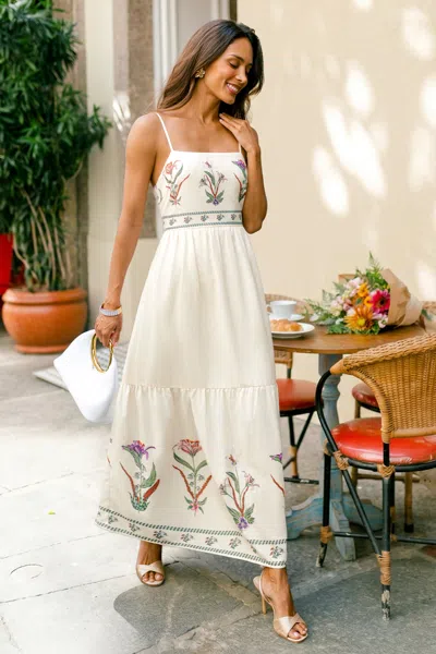 Cupshe Flowerbed Floral Maxi Dress In White