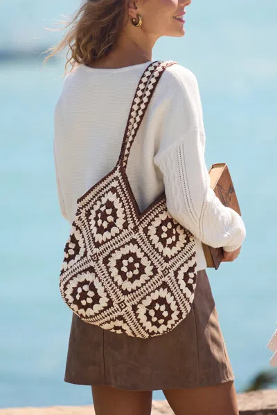 Cupshe Folk Story Floral Bag In Brown