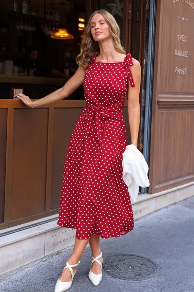 Cupshe Forever Classic Polka Dot Maxi Dress In Red