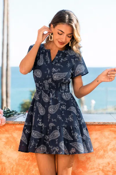 Cupshe Free Spirited Paisley Mini Dress In Blue