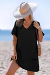Cupshe Fresh Coast Black Cover-up Mini Dress In Black
