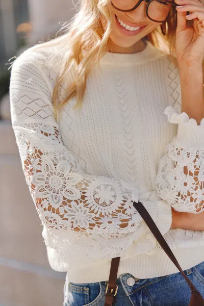 Cupshe Fresh Daisy White Sweater