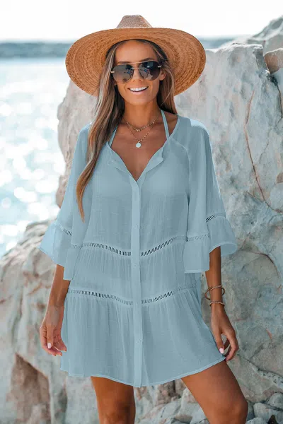 Cupshe Fresh Lily Blue Cover-up Mini Dress