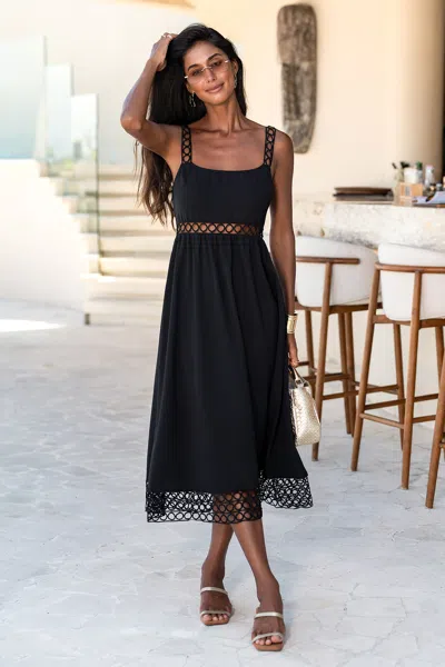 Cupshe From The Heart Black Midi Dress