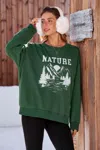 Cupshe Frosted Pine Green Sweatshirt In Green