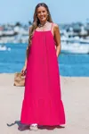 Cupshe Fuchsia Flame Pink Maxi Dress In Pink