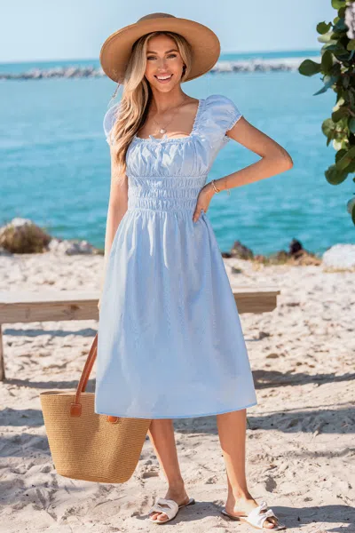 Cupshe Full Of Sunshine Striped Midi Dress In Blue