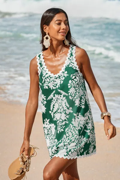 Cupshe Fun Era Tropical Mini Dress In Green