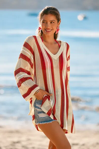 Cupshe Funhouse Striped Cover-up Mini Dress In Multi