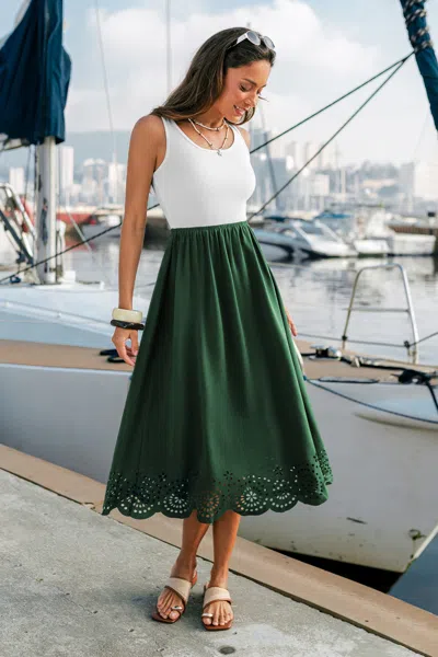 Cupshe Garden Party Two-toned Midi Dress In Green