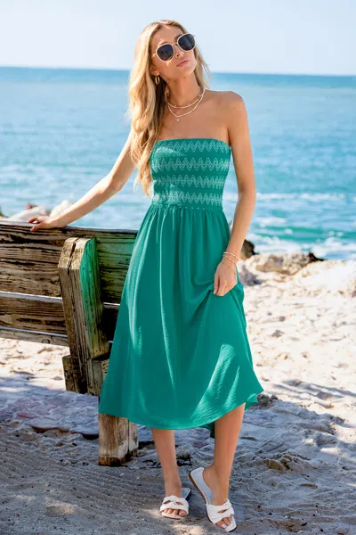 Cupshe Getting Butterflies Teal Maxi Dress In Green