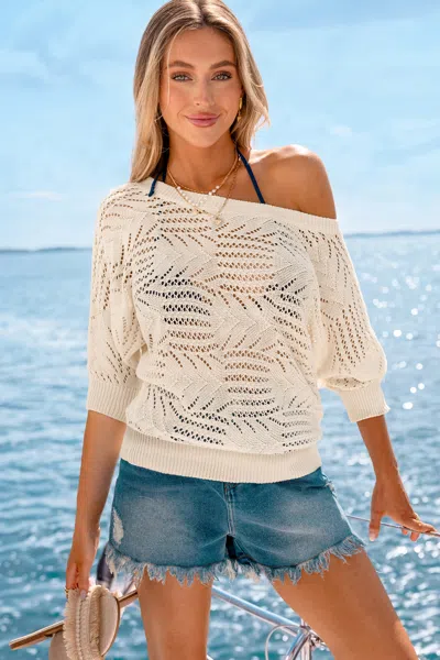 Cupshe Give Or Take Cream Sweater In Sand