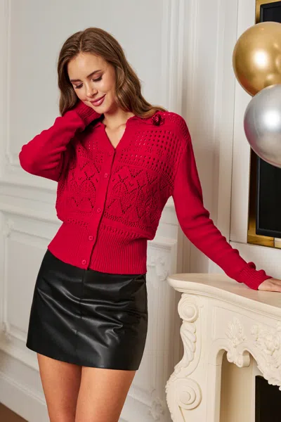 Cupshe Gleaming Rubies Red Cardigan
