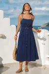 Cupshe Going Off Script Blue Midi Dress In Blue