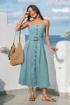 Cupshe Going Off Script Blue Midi Dress In Blue